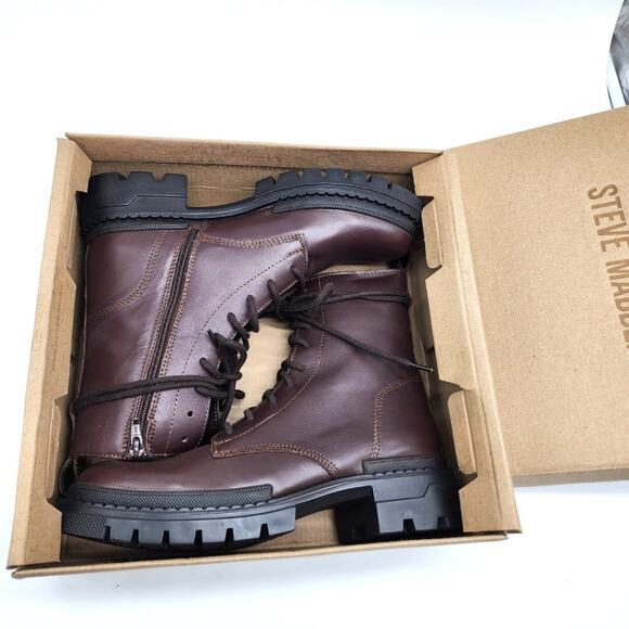 NWT Steve Madden Jamisyn Brown Leather Boots 10 - Picture 3 of 4